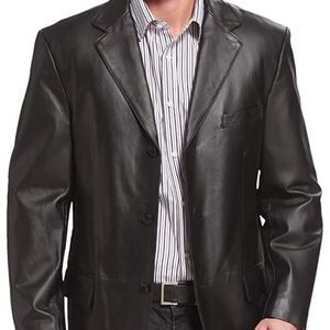 BGSD | 3-Button Leather Blazer